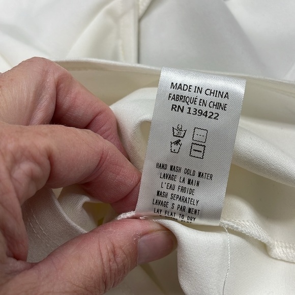 Tobi NWT Off White Spaghetti Strap Plunging Bodycon Mini Dress Size Small - Picture 8 of 8